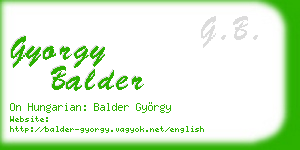 gyorgy balder business card